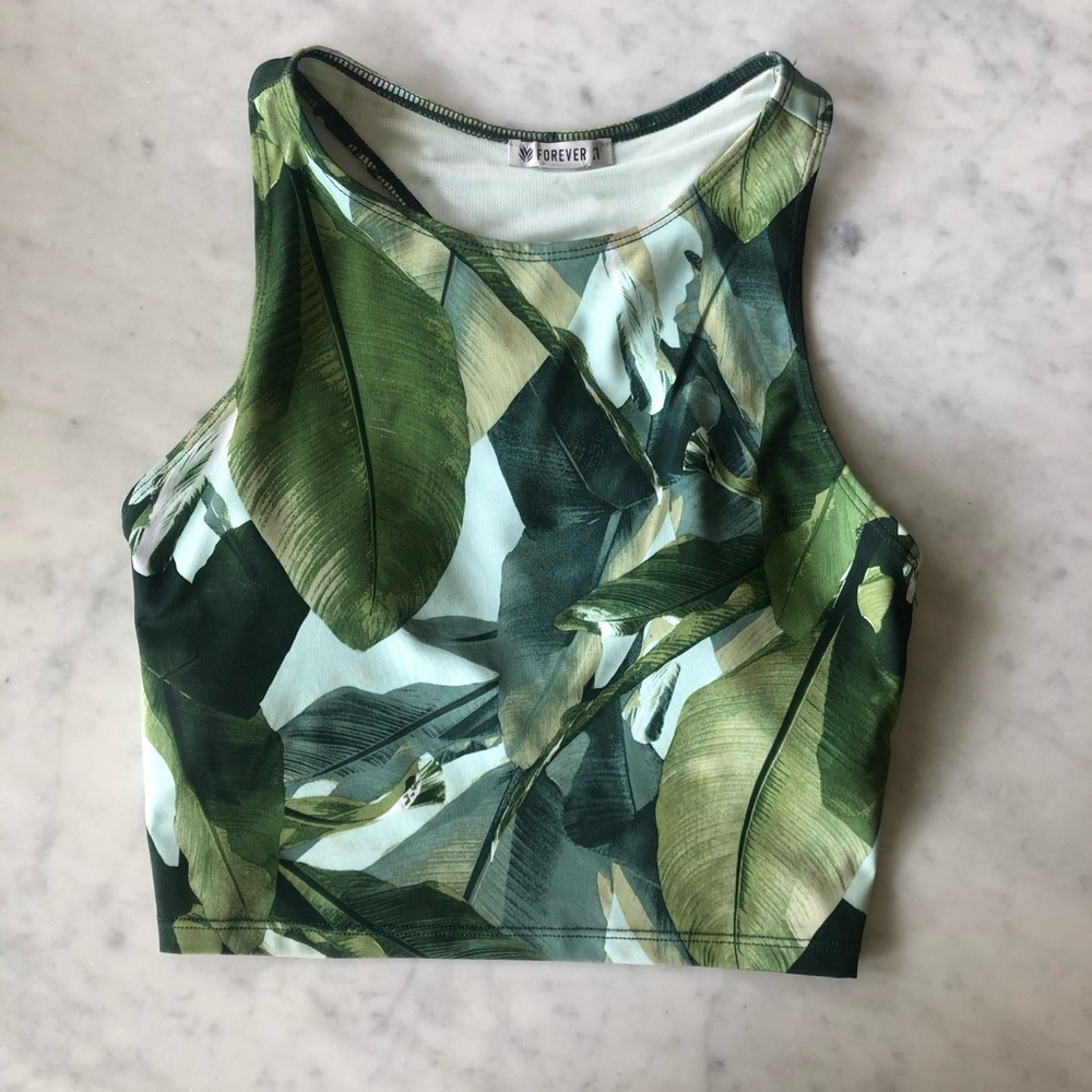 Palm Crop Top/Bralette